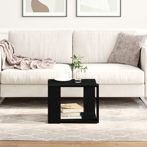 vidaXL Klubska miza Črn hrast Les 40 x 40 x 30 cm Minimalistična Cene