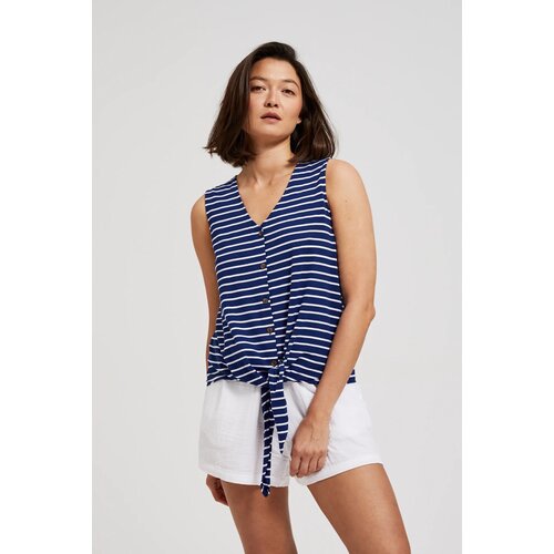 Moodo Women's top with tie - white/blue Slike