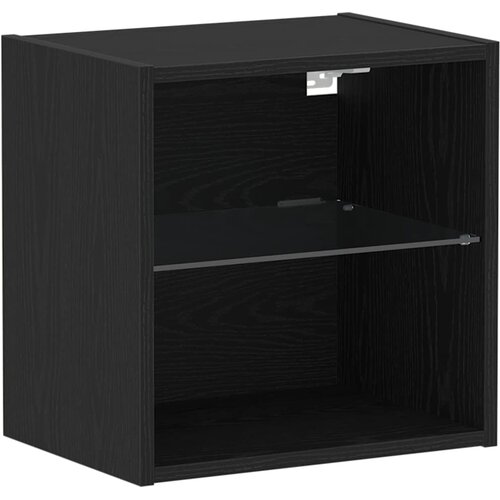  Floating Shelf with LED Light 2 pcs Crna 40 x 28,5 x 40 cm Slike