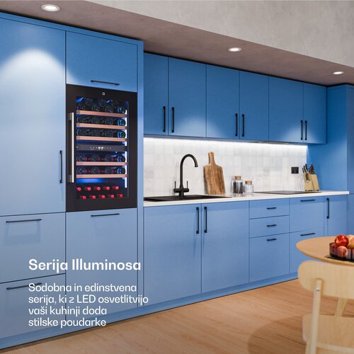 Klarstein Illuminosa vgradni hladilnik za vino | Dvojna cona | UV za&amp;scaron;čita | 143 litrov | 57 steklenic | 60 cm Slike