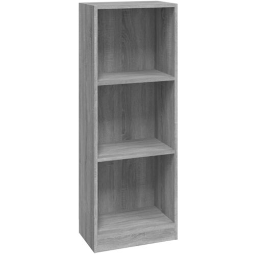Maison Chic Knjižna omara - Knjižni regal 3-nadstropna siva sonoma 40x24x109 cm inžen. les, (21724896) Slike