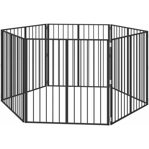  Vrata za pse 6 pcs Crna 100 x 100 cm Cinkani čelik Slike