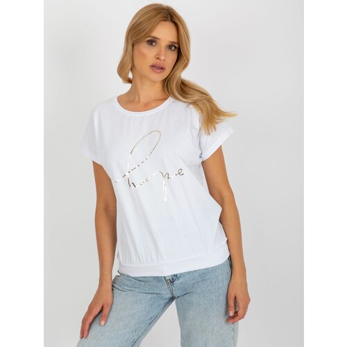 Fashion Hunters White cotton blouse with RUE PARIS inscription Slike