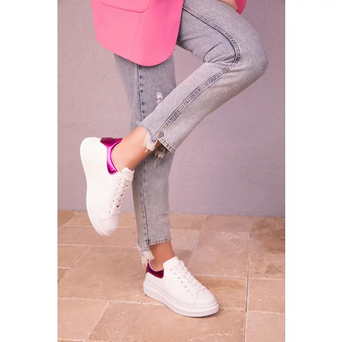 Soho White-Fuchsia Women's Sneaker 15732