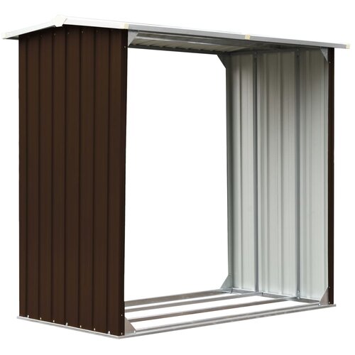 vidaXL Vrtna lopa za drva pocinkano jeklo 172x91x154 cm rjava, (20722753) Cene