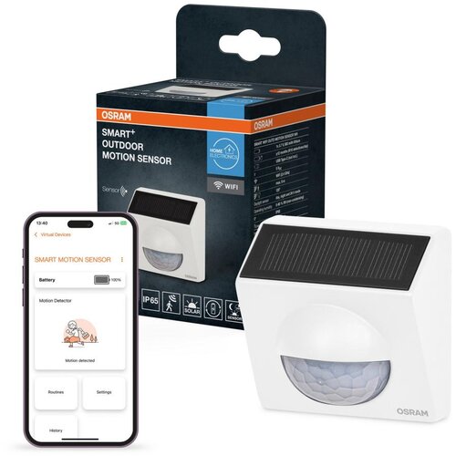 Osram Spolja&scaron;nji solarni senzor pokreta SMART+ 3,7 V, beo, IP65, Wi‑Fi, 800 mAh Cene