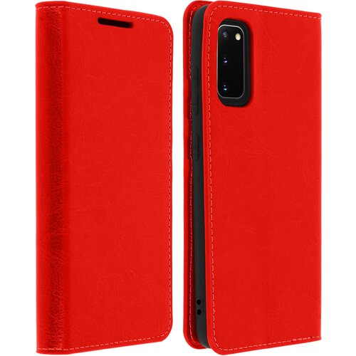 AVIZAR Etui za Galaxy S20 iz pravega usnja, držalo za kartice in stojalo za video - rdec, (20600139) Cene