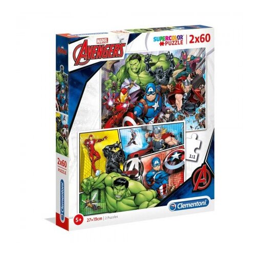 Clementoni Marvel Osvetnici Supercolor 2u1 puzzle 2x60kom - Cene