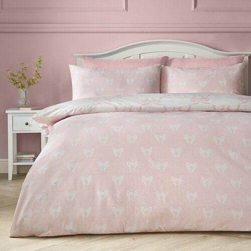 Catherine Lansfield Rožnata posteljnina za zakonsko posteljo 200x200 cm Pretty Bows &amp;ndash; Slike