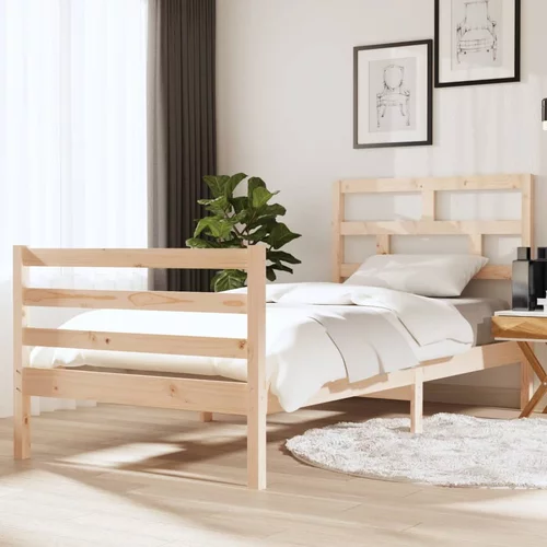 vidaXL Okvir za krevet od masivnog drva 90 x 190 cm 3FT jednokrevetni