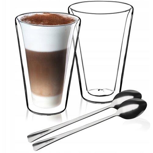 KADAX 2x kozarca za kavo, čaj in latte 470 ml termalne žličke z dvojno steno, (5000351688) Cene