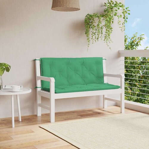  Jastuk za vrtnu klupu zeleni 120x(50+50)x7 cm od tkanine Oxford Slike