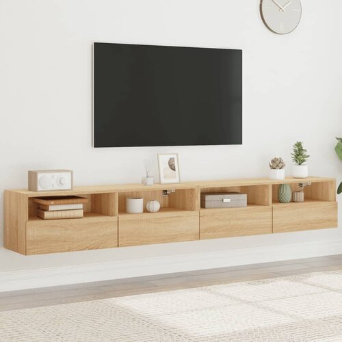 VidaXL Stenske TV omarice 2 kosa sonoma hrast 100x30x30 cm inž. les Slike