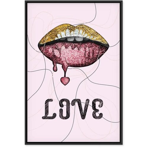  Slika - Liquid Lips (1 Part) Vertical 60x90 U crnom drvenom okviru Cene
