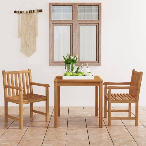  Vrtni blagovaonski set od 3 dijela 80x80 cm masivno tikovino drvo Slike