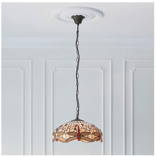 Endon 70824 - Luster na lancu Tiffany DRAGONFLY 3xE27/60W/230V prečnik 41 cm Slike