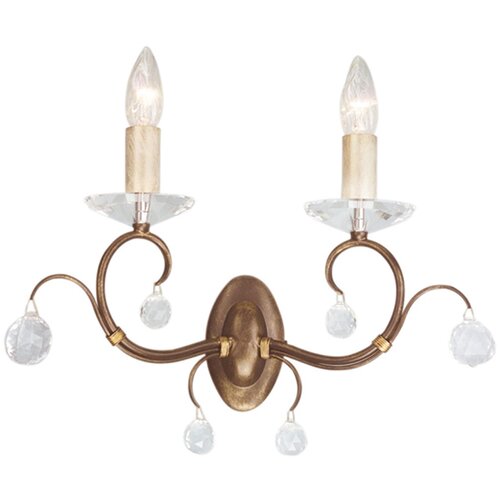 Elstead Lighting Elstead Lunetta Stenska svetilka z 2 svečama, bronasta patina, E14, (22098952) Cene