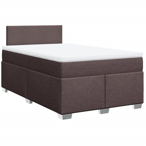 vidaXL Box spring postelja z vzmetnico temno rjav 120x200 cm blago, (21307986) Cene