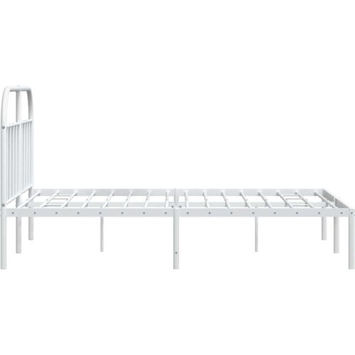 VidaXL Metalni okvir za krevet s uzglavljem bijeli 183x213 cm Slike