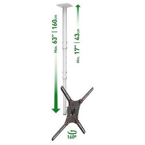 Barkan 4500L 13&amp;quot;-75&amp;quot; 3-pokretni patentirani TV stropni nosač bijeli Slike