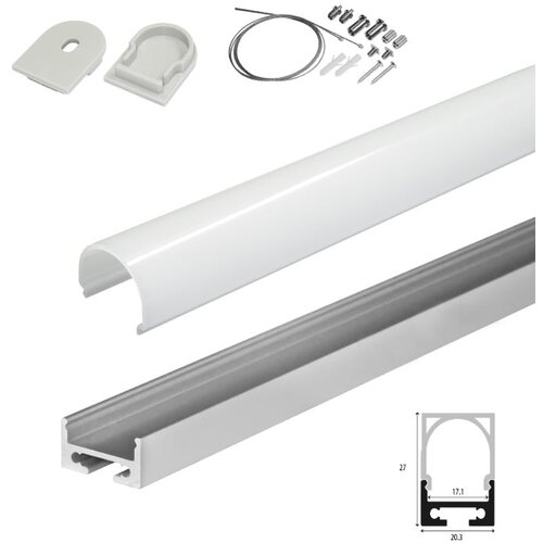 Set A aluminijumski profil za LED trake 1m 27x20 mm Cene