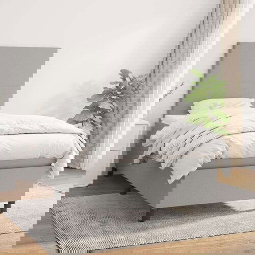  Kreveta s oprugama i madrac svjetlosivi 80x200cm tkanina Slike