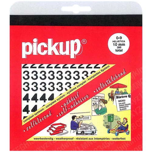  Set nalepk Pickup (396 številk, črne barve, višina: 10 mm)
