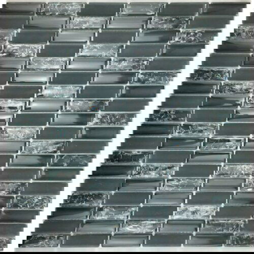  Stakleni mozaik crni pravougaoni 300x300x8mm Cene