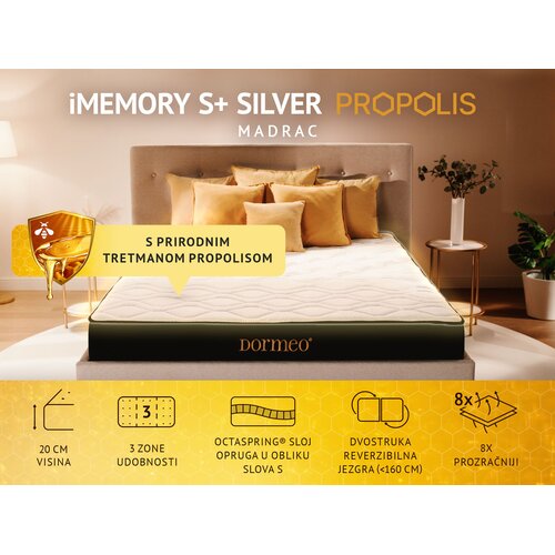 Dormeo Du&amp;scaron;ek Imemory S+ Silver Propolis, 140x200cx20cm Slike