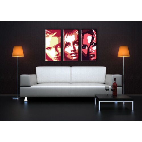  Ročno izdelana slika POP Art Faces 3-delna  (pop art) Cene