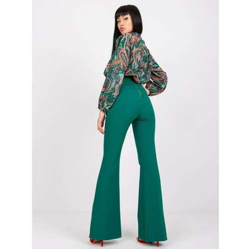 Fashion Hunters Green elegant trousers with Salerno creases Slike