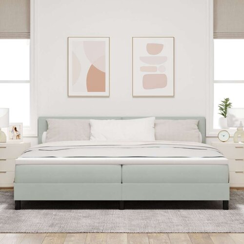 Box Spring Krevet s Madracem Svjetlosiva 200x200 cm Bar&amp;scaron;un Slike