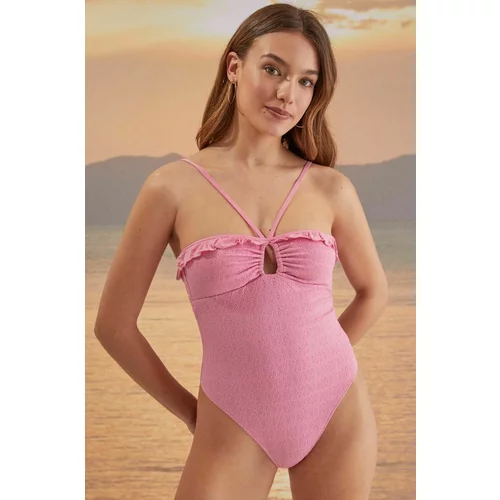 women'secret Jednodijelni kupaći kostim VERBENA boja: ružičasta, mekane košarice, 5525820