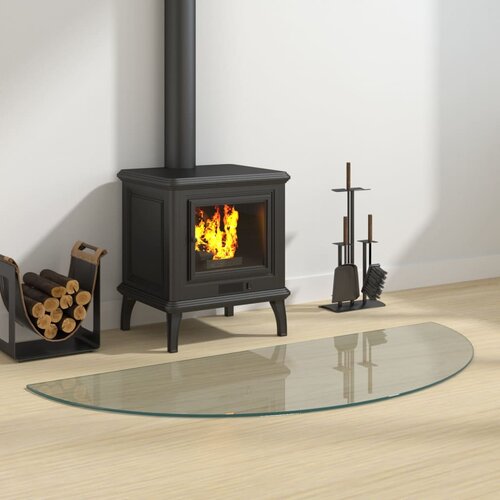 vidaXL Steklena plošča za kamin polkrožna 1200x500 mm Cene
