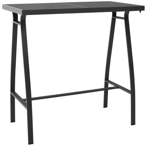 vidaXL Vrtni barski stol crni 110 x 60 x 110 cm od kaljenog stakla