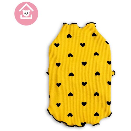 INF Ljubek potiskan hi&scaron;ni jopič z naborki - udobna oblačila za mačke in pse Yellow XL, (5000078509) Cene