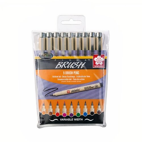  Set umjetničkih flomastera SAKURA Pigma Brush - 9 dijelni (kreativni) Slike