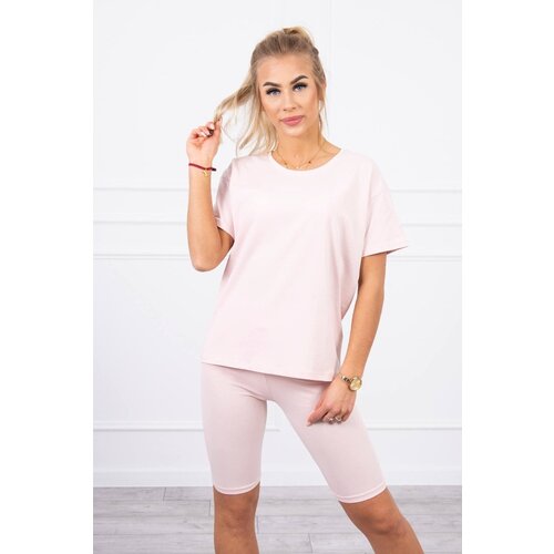 Kesi Set of top+leggings dark powder pink Cene
