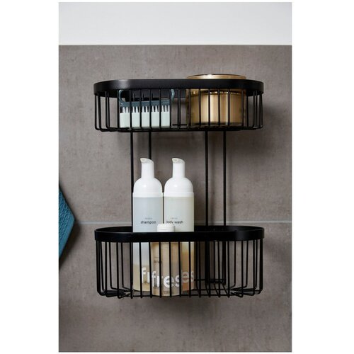 Wenko crna zidna ko&amp;scaron;ara Classic Plus 2 Tier Slike