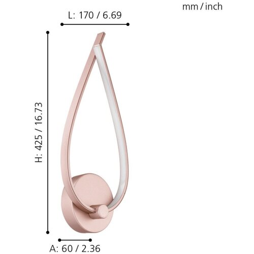 Eglo Palozza zidna/1, led, 11w, roze zlato Cene