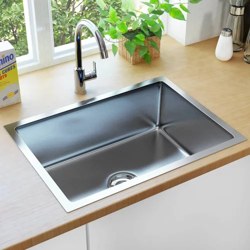 vidaXL Ručno rađeni kuhinjski sudoper s cjedilom od nehrđajućeg čelika