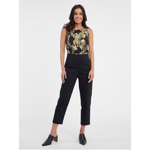 Orsay Gold-Black Women's Floral Jumpsuit - Women Slike