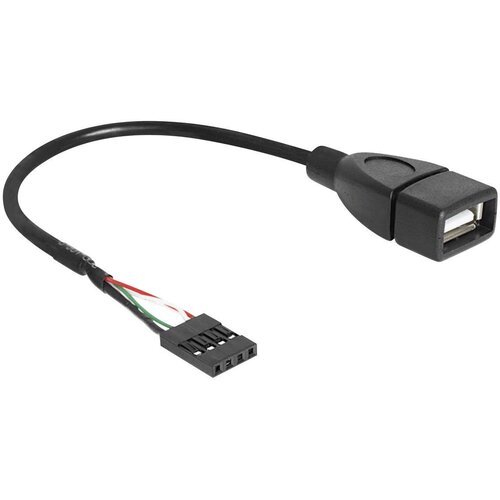 Delock USB kabel USB 2.0 spojni konektor 4-polni \, USB-A vtičnica 0.20 m črna UL-certificirano 83291, (20410208) Cene