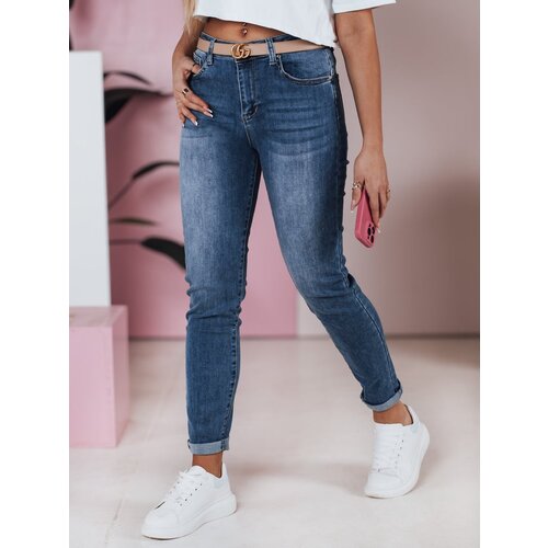 DStreet Spodnie damskie jeansowe slim fit średni stan FLEXI granatowe Cijene