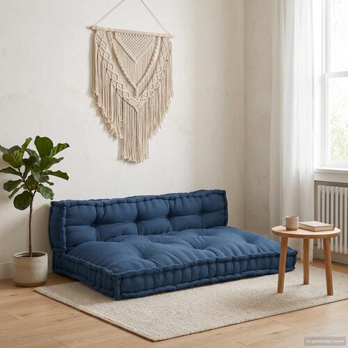  Jastučić za paletni kauč 2 pcs Indigo 120 x 80 x 38 cm Tkanina Cijene