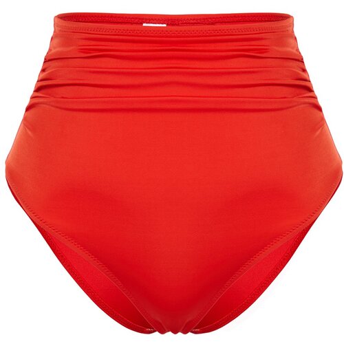 Trendyol Red Smooth High Waist Bikini Bottom Slike