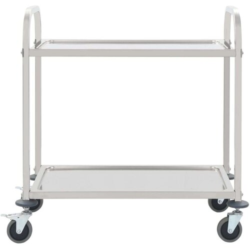 VidaXL Kuhinjska kolica s 2 razine od nehrđajućeg čelika 96,5x55x90 cm Slike