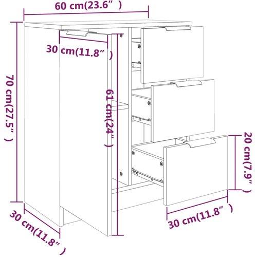  Komoda boja hrasta sonome 60 x 30 x 70 cm od konstruiranog drva Slike