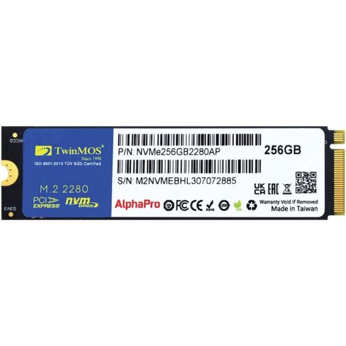SSD M.2 NVMe 256GB TwinMOS AlphaPro 3600/3250MB/s, NVMe256GB2280AP Cene