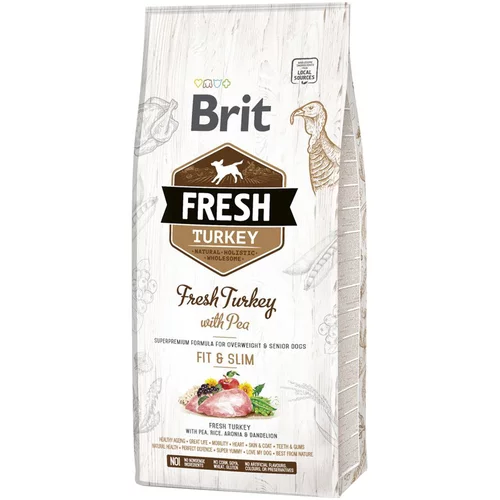 Brit Fresh Light Fit & Slim puran z grahom - Varčno pakiranje: 2 x 12 kg